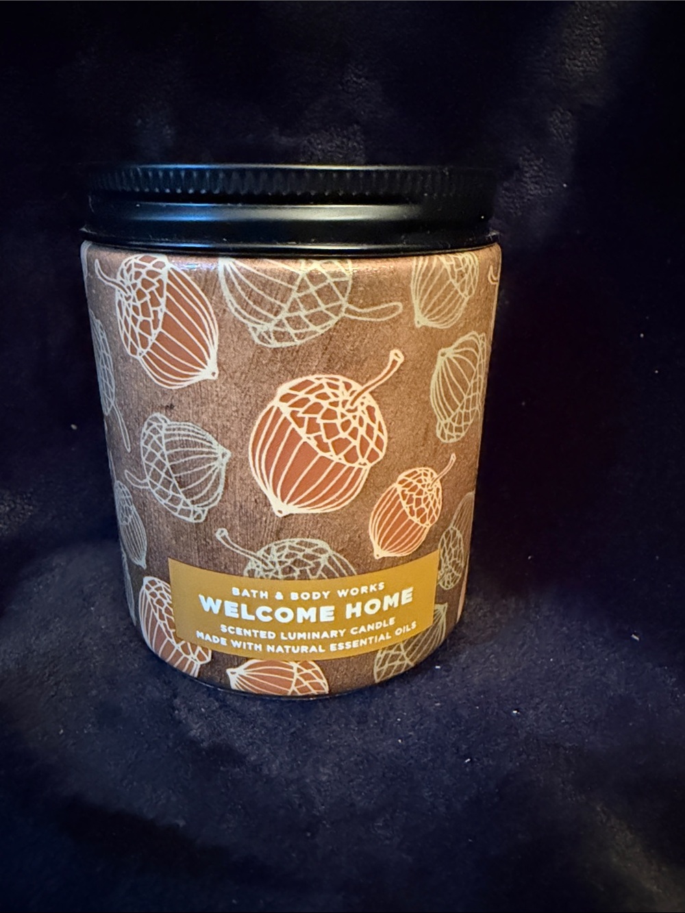 Bath & Body Works Brown and Black Welcome Home Scented Luminary
